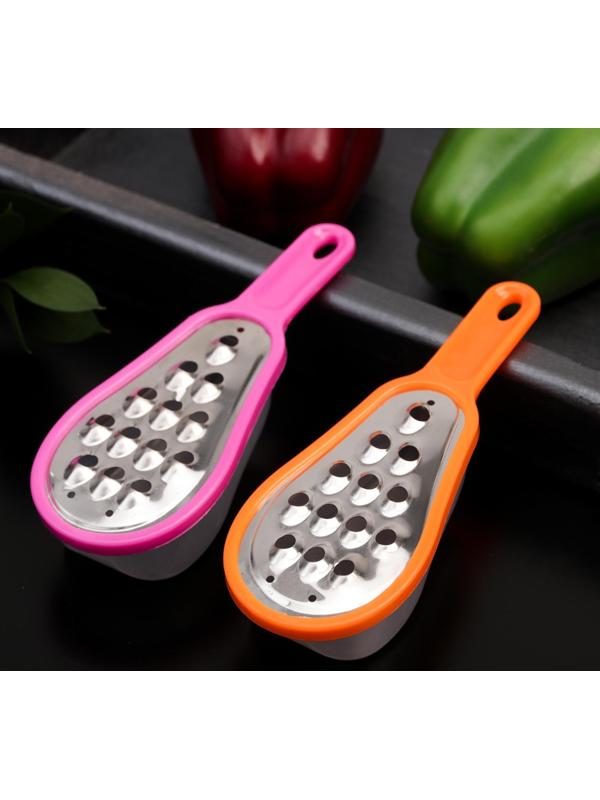 Тёрка с контейнером для детского питания Доляна «Груша», 16 см, крупная, цвет МИКС