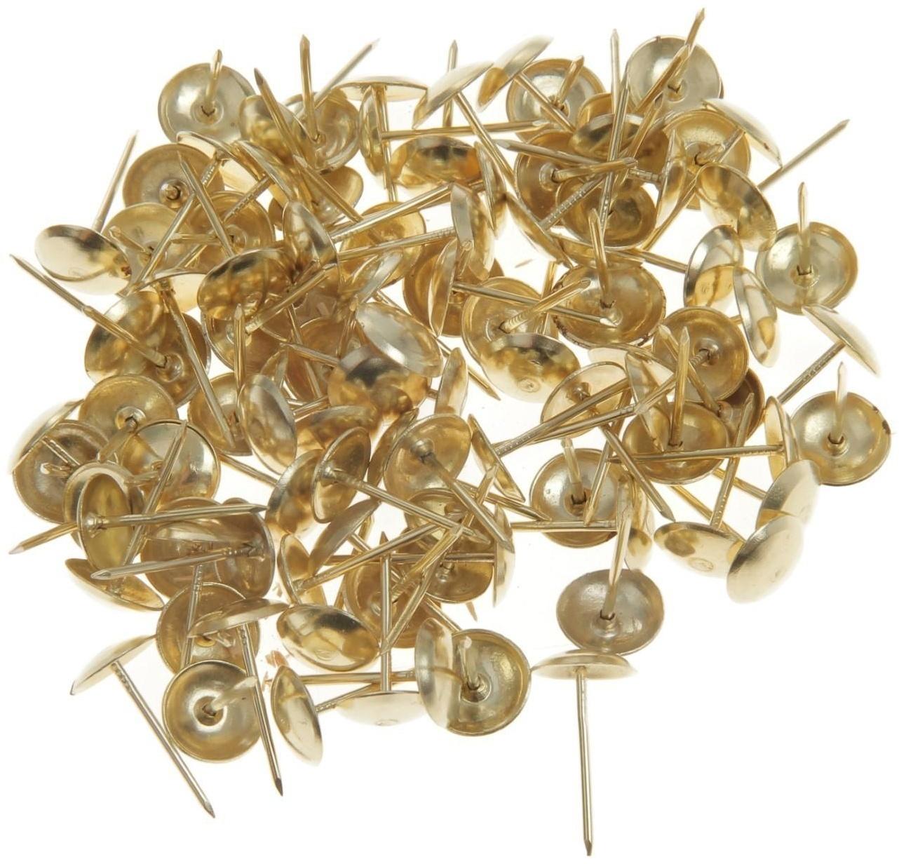 Гвозди декоративные, 18.5х10 мм, цвет золото, в упаковке 100 шт.