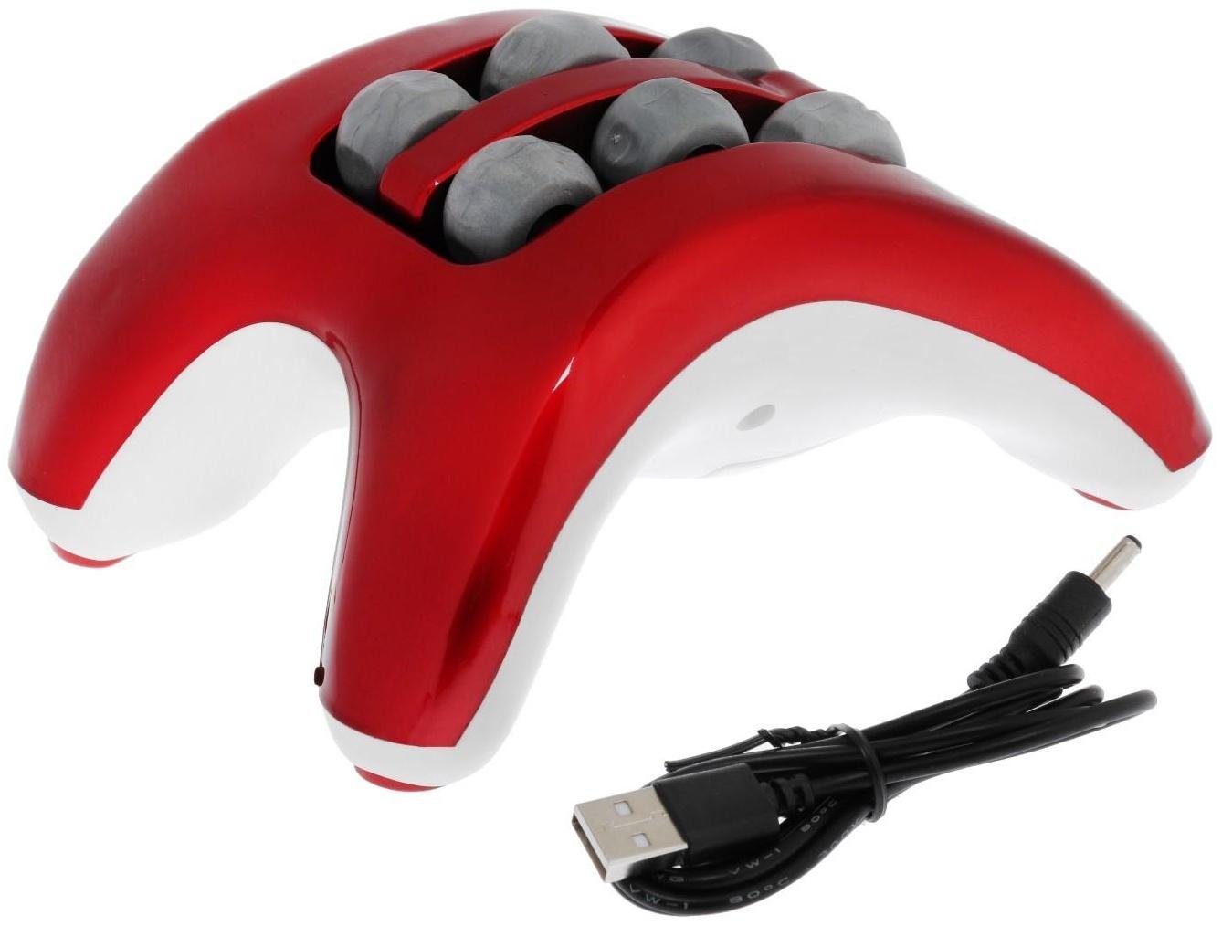 Массажёр для ног Luazon LEM-08, вибрационный, 3хААА (не в комплекте)/USB, красно-белый