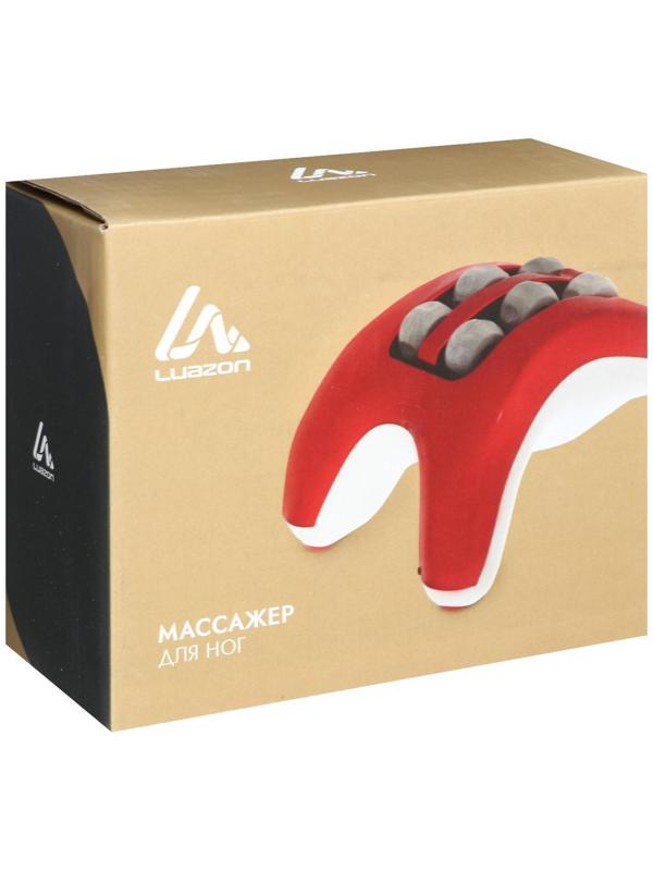 Массажёр для ног Luazon LEM-08, вибрационный, 3хААА (не в комплекте)/USB, красно-белый