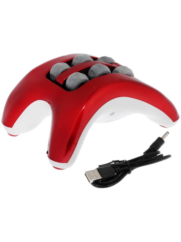 Массажёр для ног Luazon LEM-08, вибрационный, 3хААА (не в комплекте)/USB, красно-белый