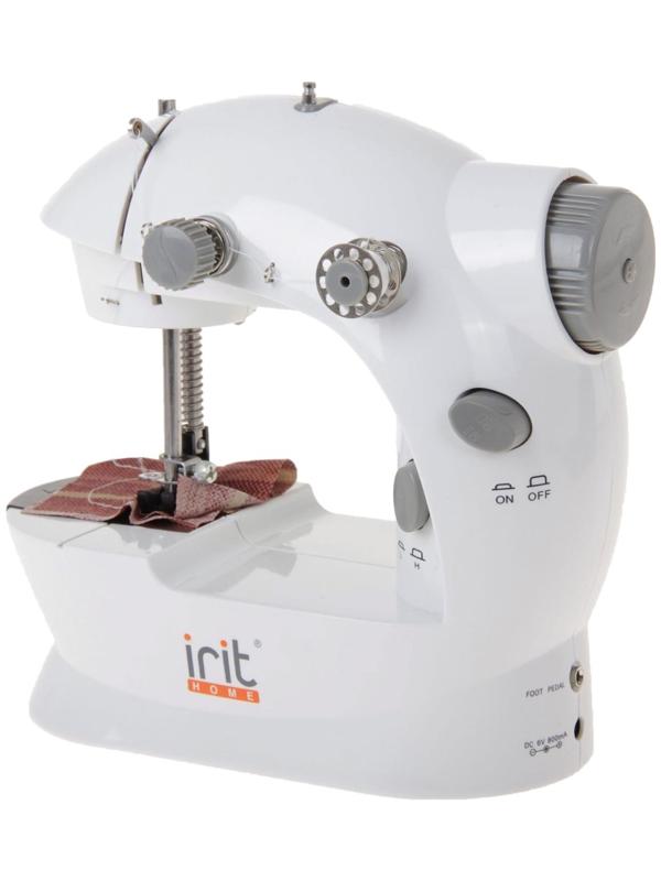 Швейная машина Irit IRP-01, 9 Вт, полуавтомат, от батареек/сети, бело-серая