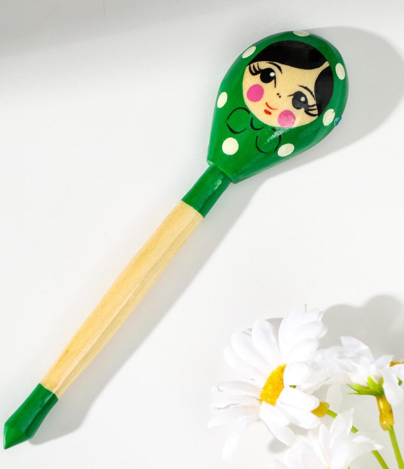 Ложка «Матрёшка», 14,7×3,5 см, микс