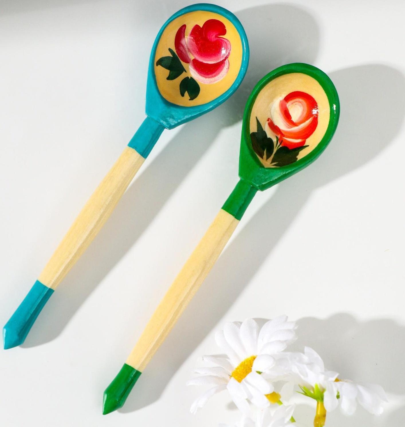 Ложка «Матрёшка», 14,7×3,5 см, микс