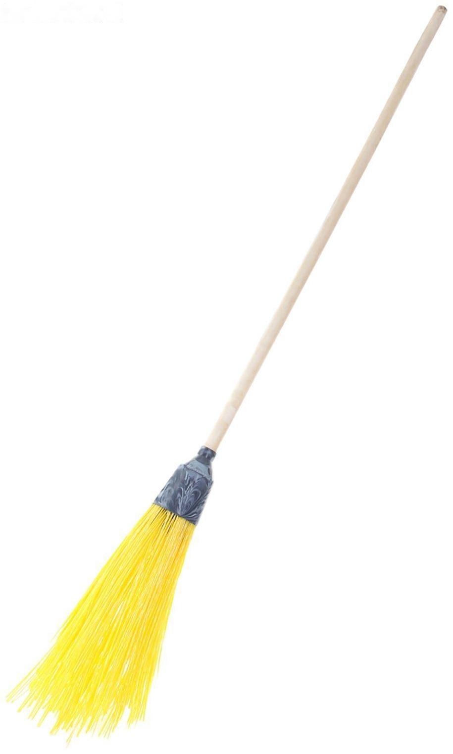 Метла полипропиленовая, круглая, наборная «Усиленная», с черенком, 5 колец, цвет МИКС