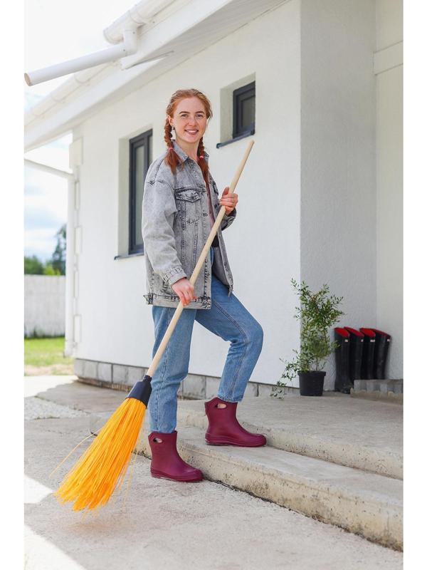 Метла полипропиленовая, круглая, наборная «Усиленная», с черенком, 5 колец, цвет МИКС