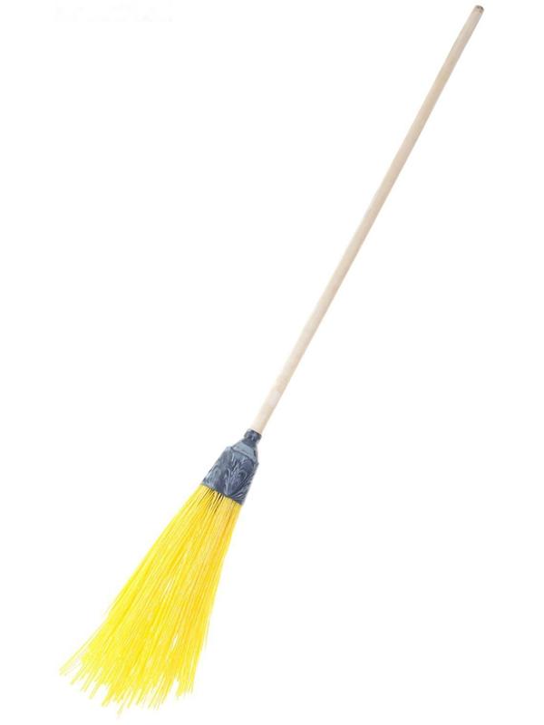 Метла полипропиленовая, круглая, наборная «Усиленная», с черенком, 5 колец, цвет МИКС