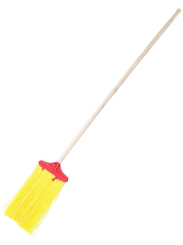 Метла полипропиленовая, плоская, с черенком, цвет МИКС