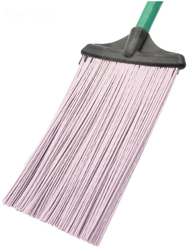 Метла полипропиленовая, плоская, с черенком, цвет МИКС