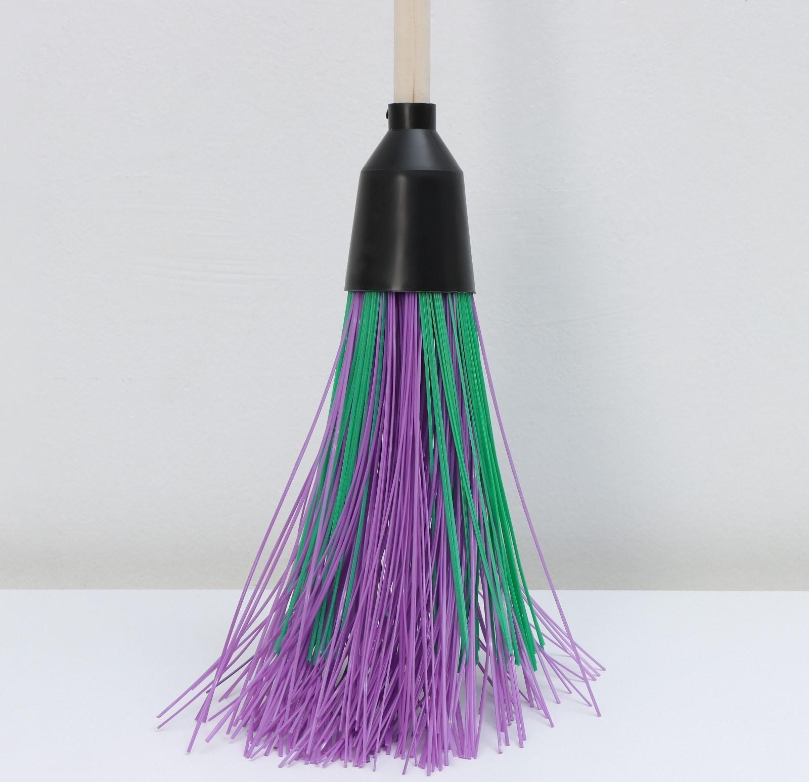 Метла полипропиленовая, круглая, наборная «Стандарт», с черенком, 4 кольца, цвет МИКС