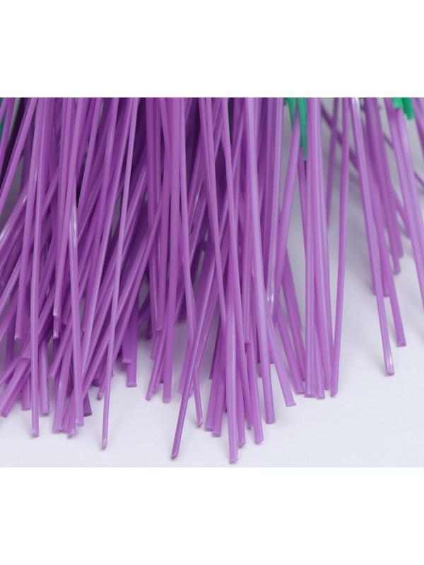 Метла полипропиленовая, круглая, наборная «Стандарт», с черенком, 4 кольца, цвет МИКС