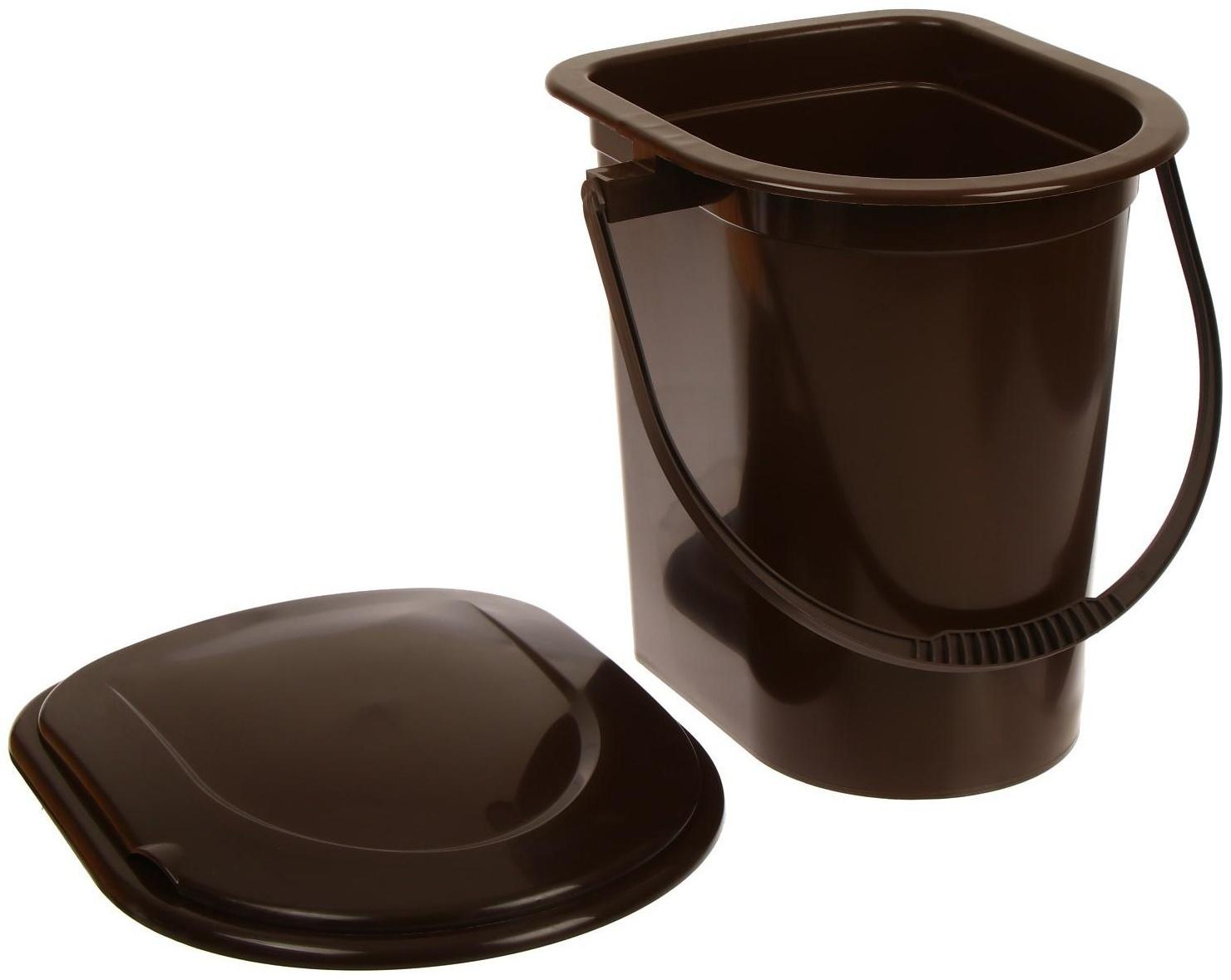 Ведро-туалет, h = 40 см, 17 л, со съёмным горшком, коричневое