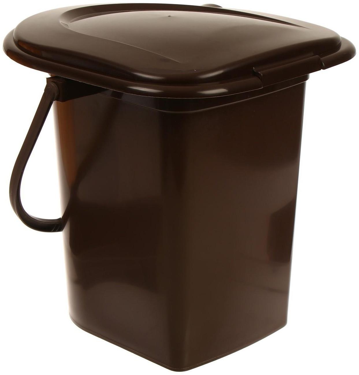 Ведро-туалет, h = 40 см, 17 л, со съёмным горшком, коричневое