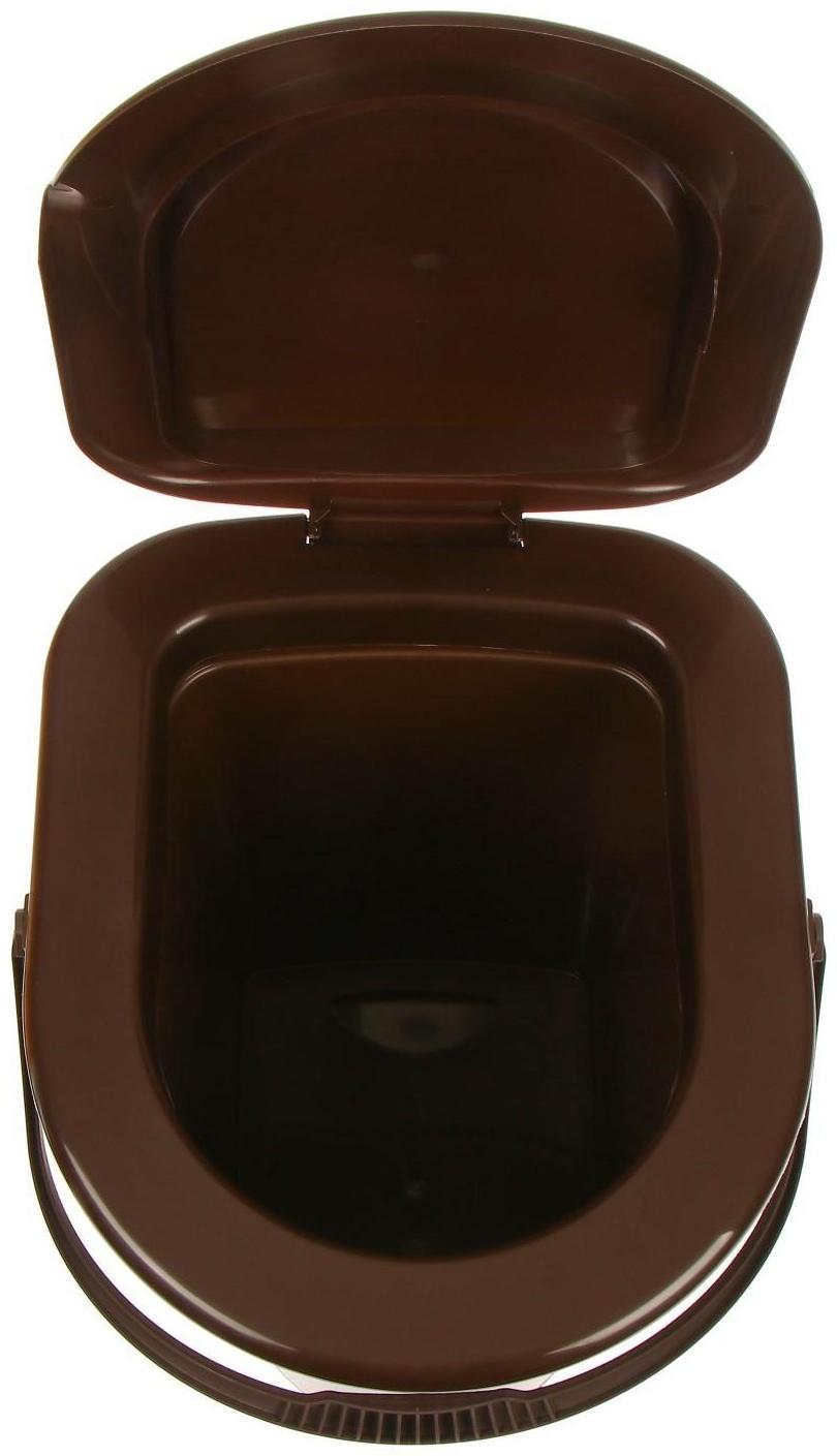 Ведро-туалет, h = 40 см, 17 л, со съёмным горшком, коричневое