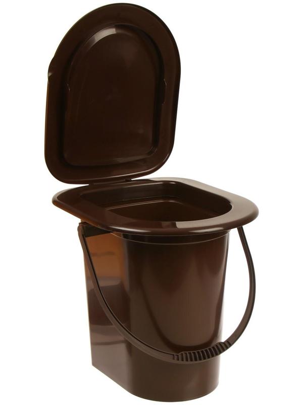 Ведро-туалет, h = 40 см, 17 л, со съёмным горшком, коричневое