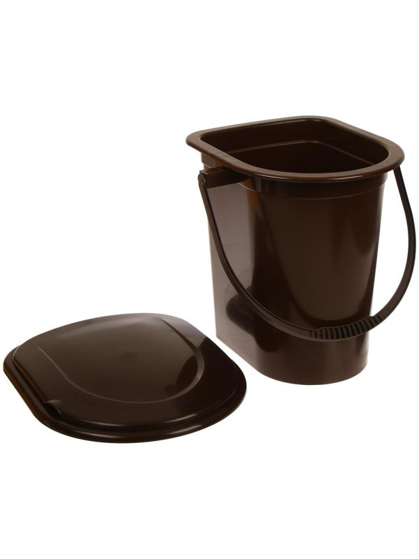 Ведро-туалет, h = 40 см, 17 л, со съёмным горшком, коричневое