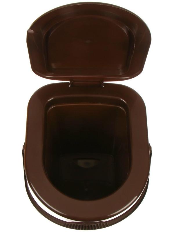 Ведро-туалет, h = 40 см, 17 л, со съёмным горшком, коричневое