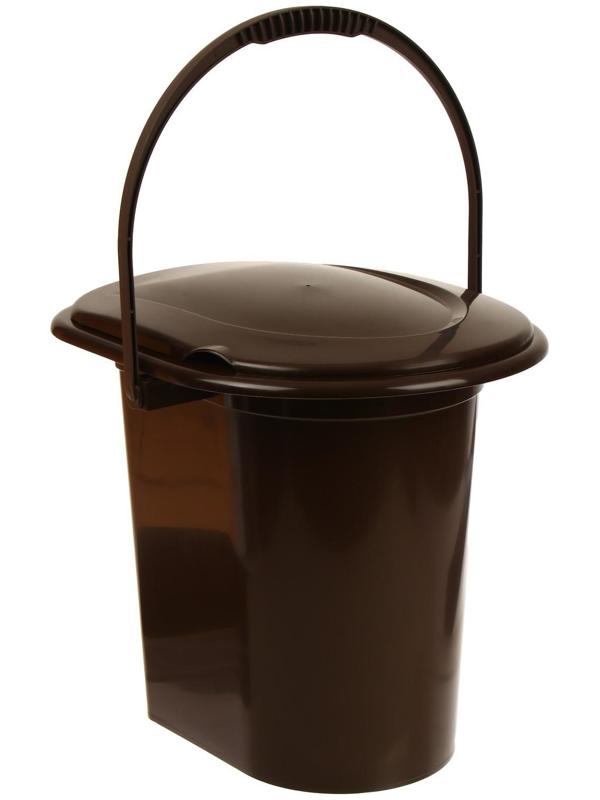 Ведро-туалет, h = 40 см, 17 л, со съёмным горшком, коричневое