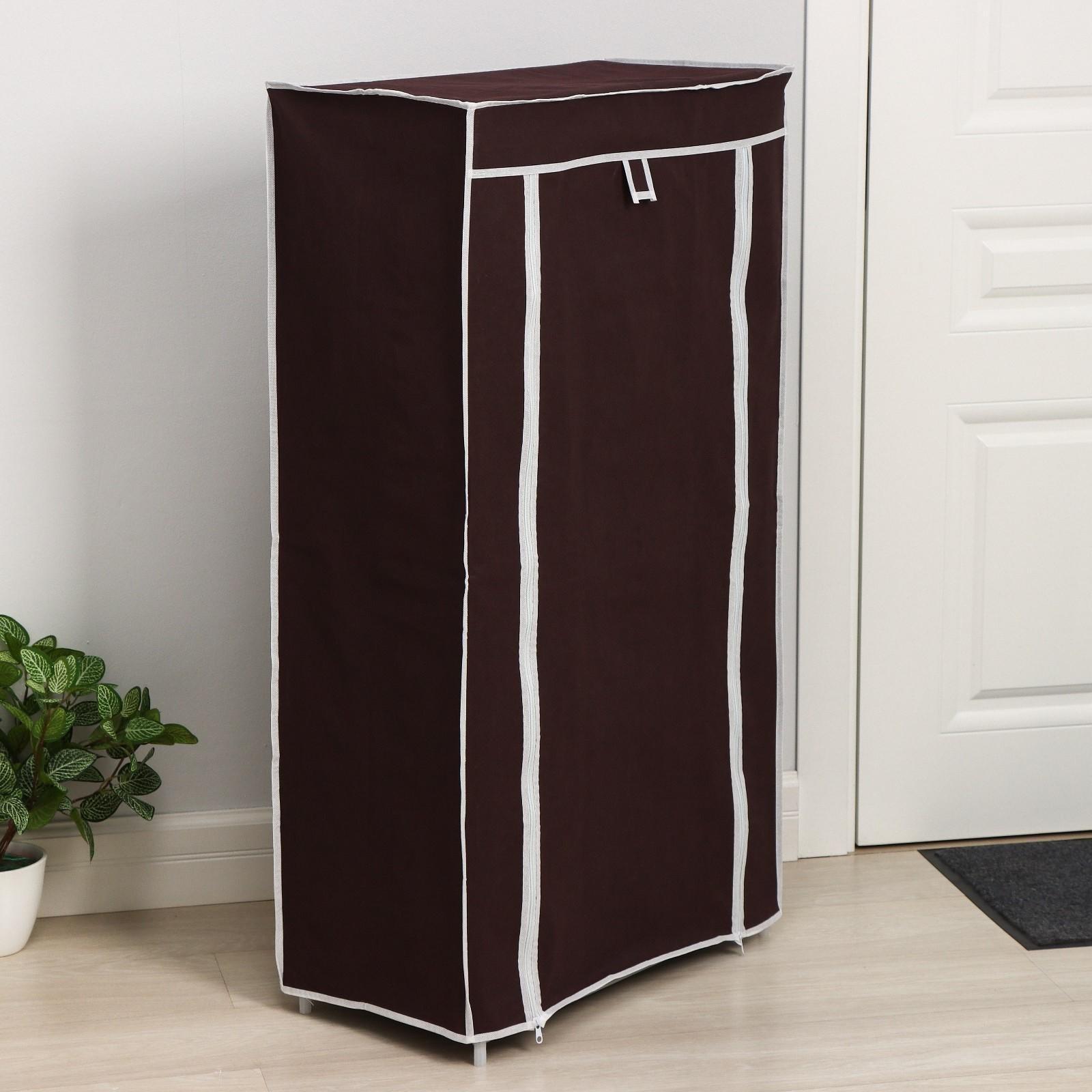 Обувница, 6 ярусов, 60×28×105 см, цвет кофейный