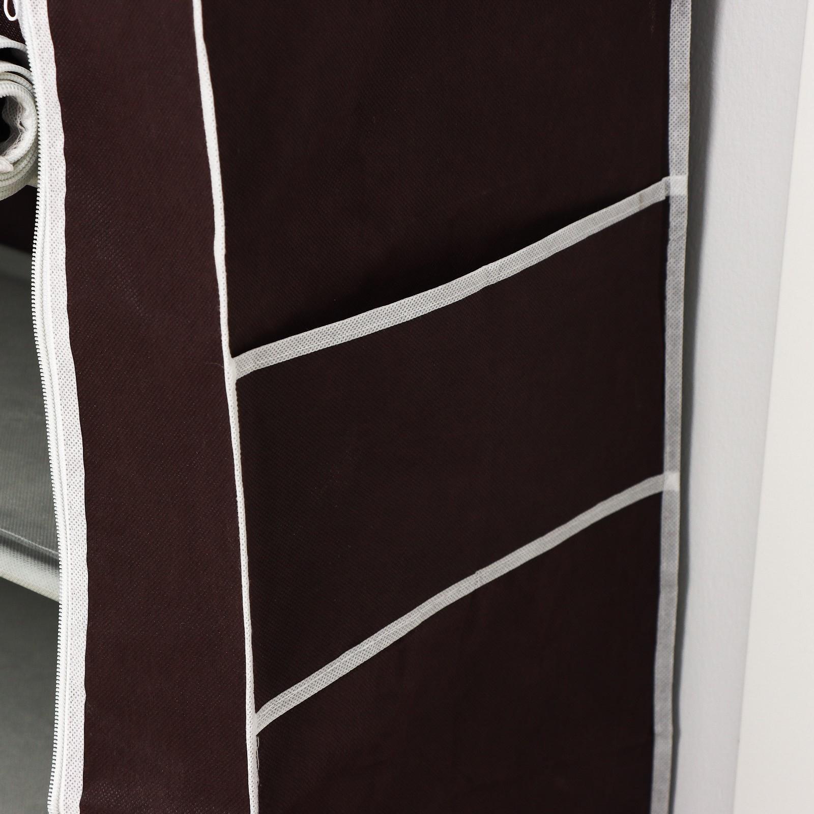 Обувница, 6 ярусов, 60×28×105 см, цвет кофейный