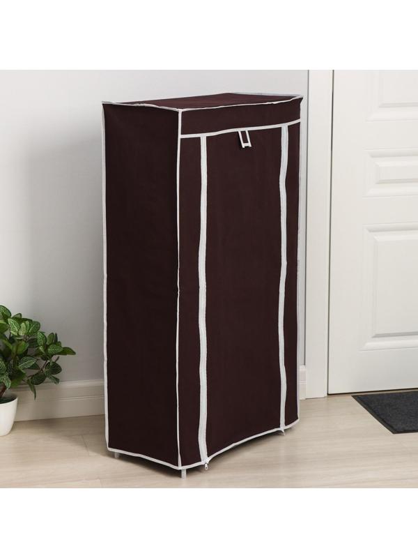 Обувница, 6 ярусов, 60×28×105 см, цвет кофейный