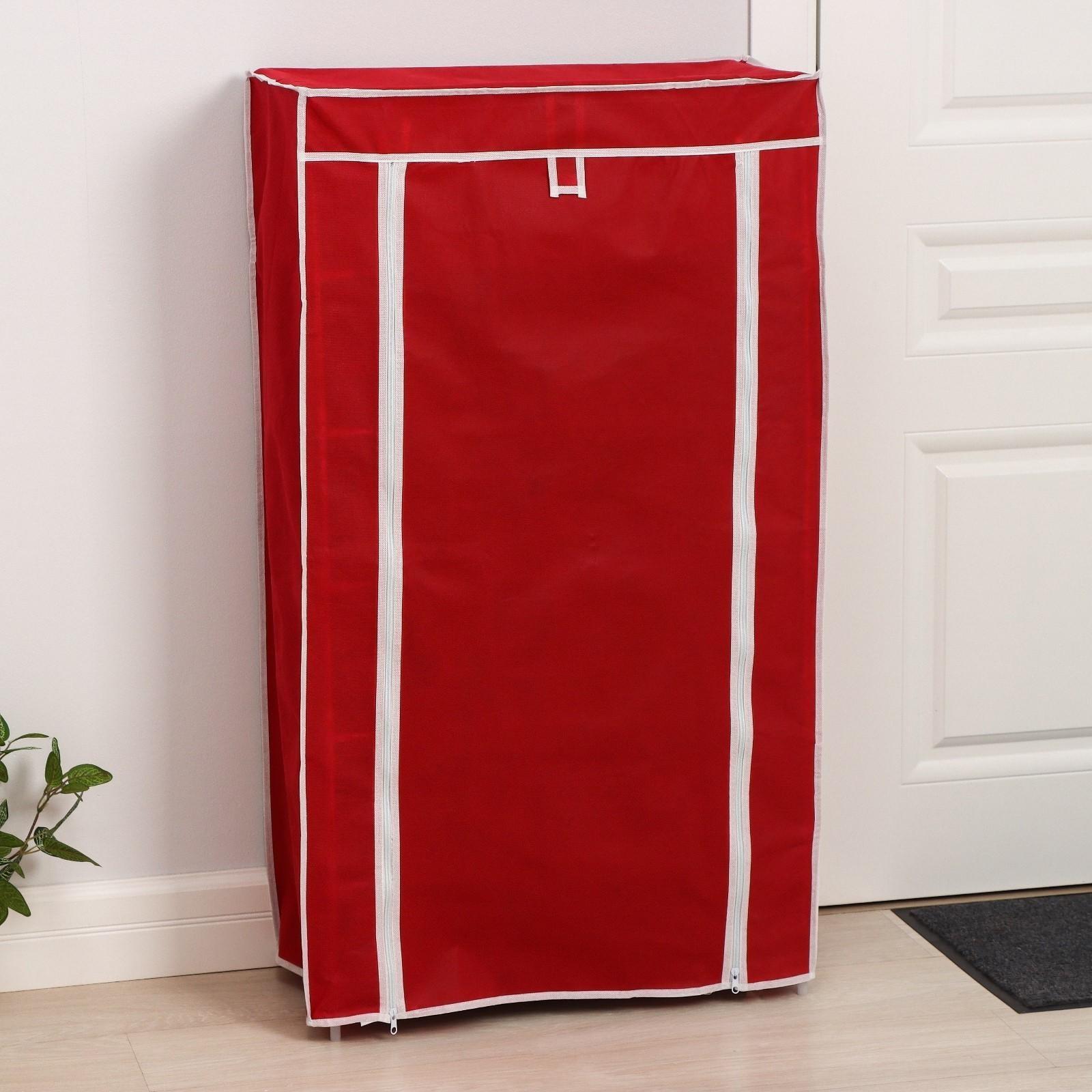 Обувница, 6 ярусов, 60×28×105 см, цвет бордовый