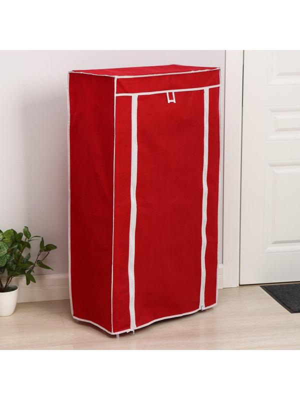 Обувница, 6 ярусов, 60×28×105 см, цвет бордовый