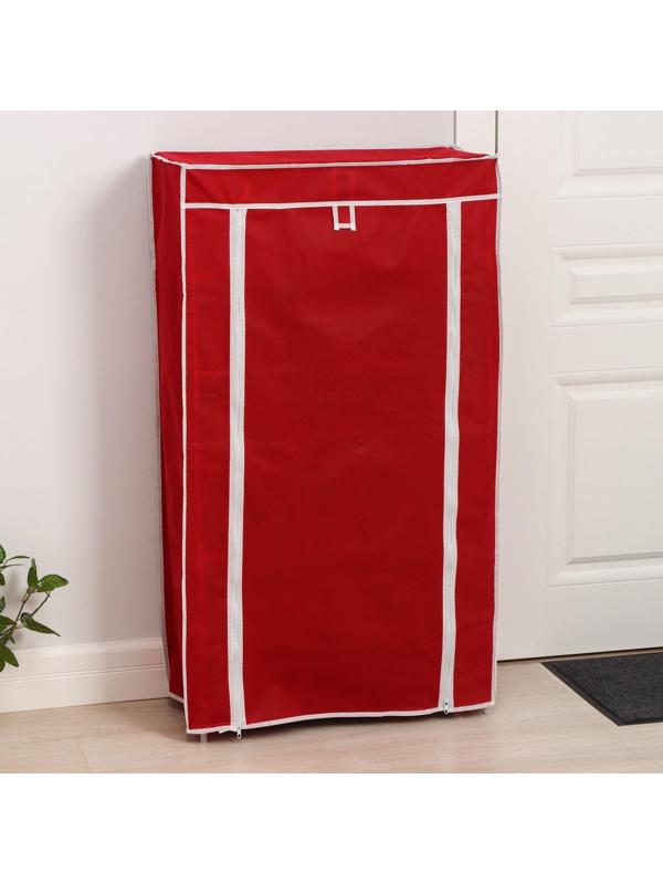 Обувница, 6 ярусов, 60×28×105 см, цвет бордовый