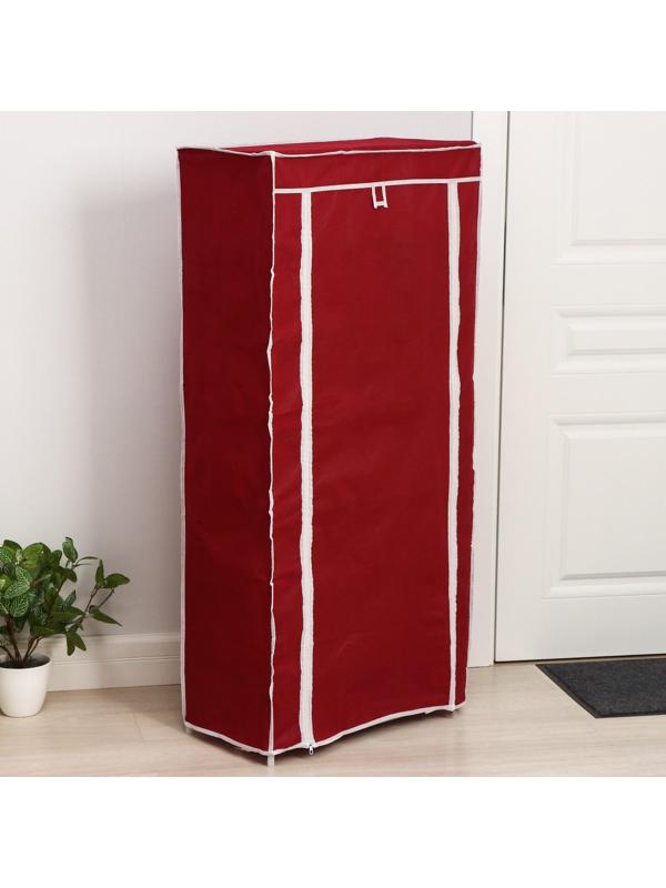 Обувница, 7 ярусов, 60×30×120 см, цвет бордовый