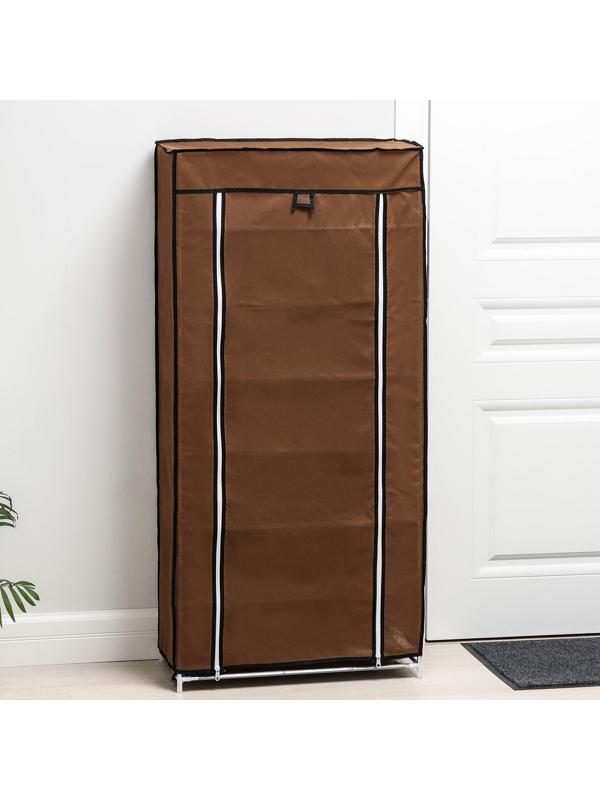 Обувница, 7 ярусов, 60×30×120 см, цвет кофейный