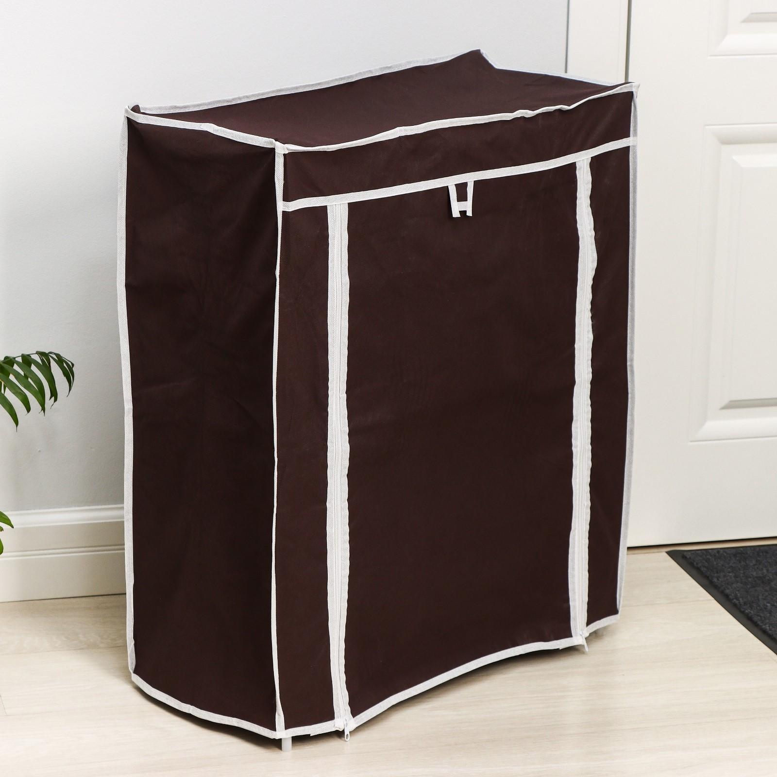 Обувница, 4 яруса, 57×28×72 см, цвет кофейный