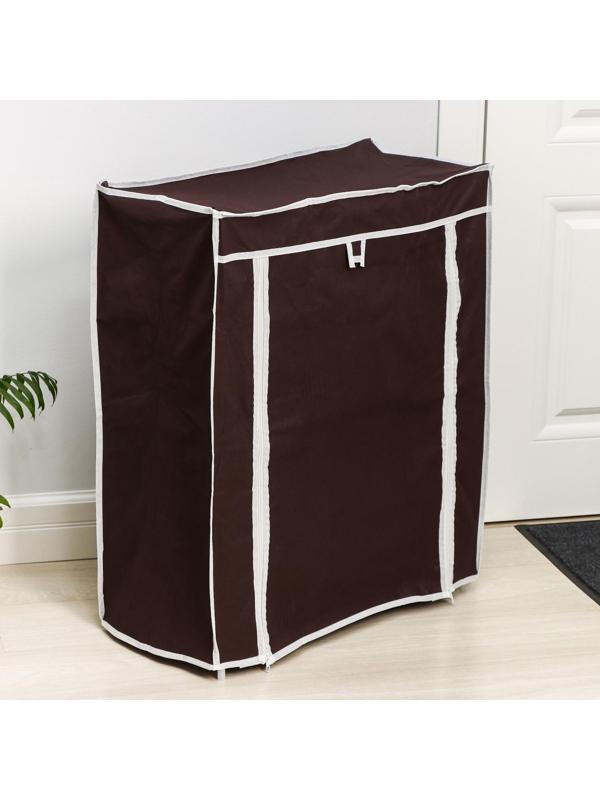 Обувница, 4 яруса, 57×28×72 см, цвет кофейный