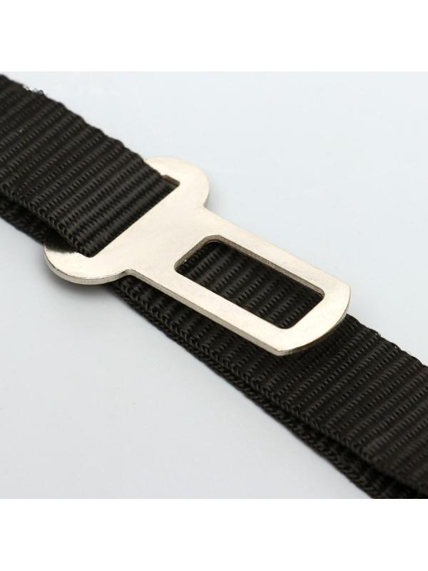 Автомобильный ремень безопасности для собак, 74 х 2,5 см, чёрный