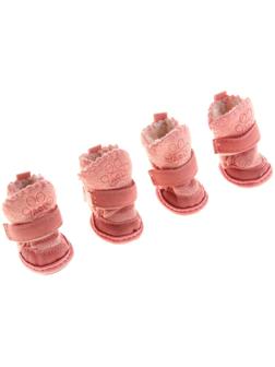 Ботинки Элеганс, набор 4 шт, размер 1 (подошва 4 х 3,2 см) розовые
