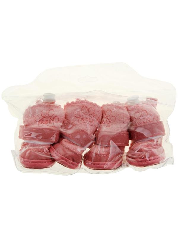 Ботинки Элеганс, набор 4 шт, размер 1 (подошва 4 х 3,2 см) розовые