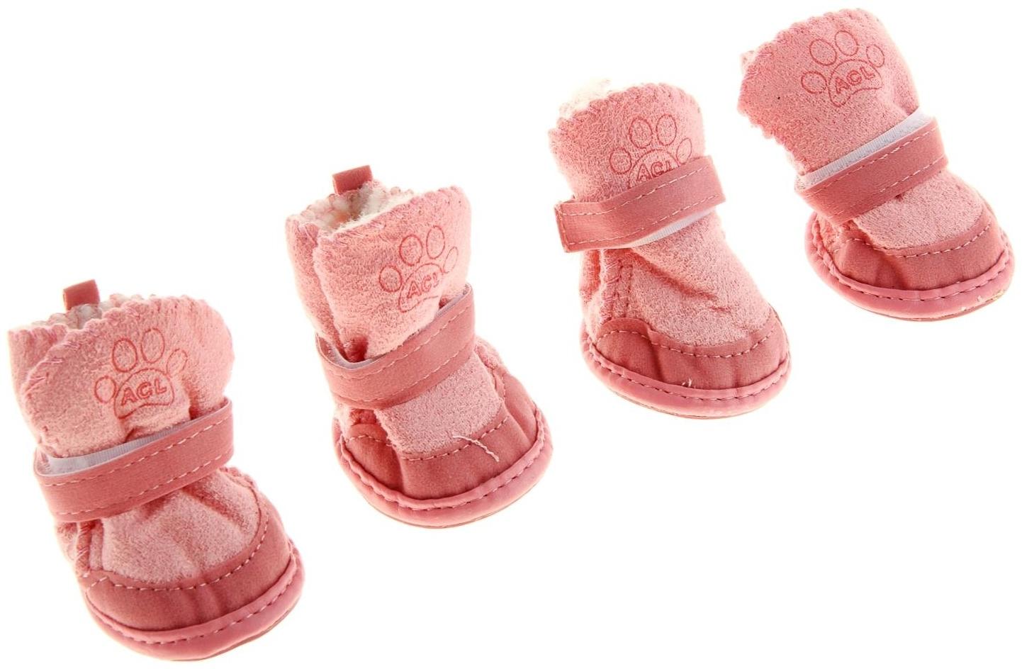 Ботинки Элеганс, набор 4 шт, размер 5 (подошва 6,2 х 5 см) розовые