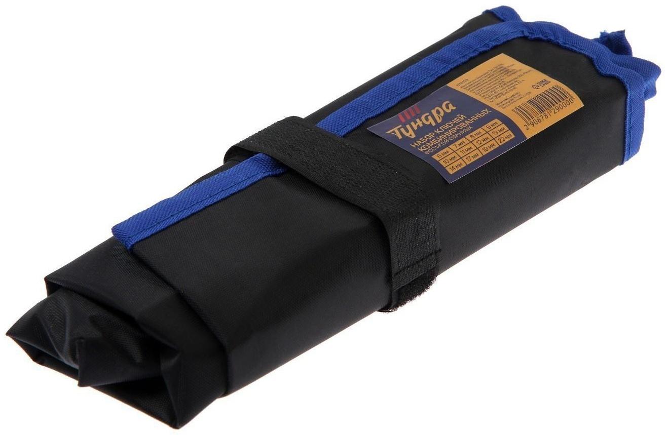 Набор ключей комбинированных в сумке ТУНДРА, фосфатированные, 6 - 22 мм, 12 шт.