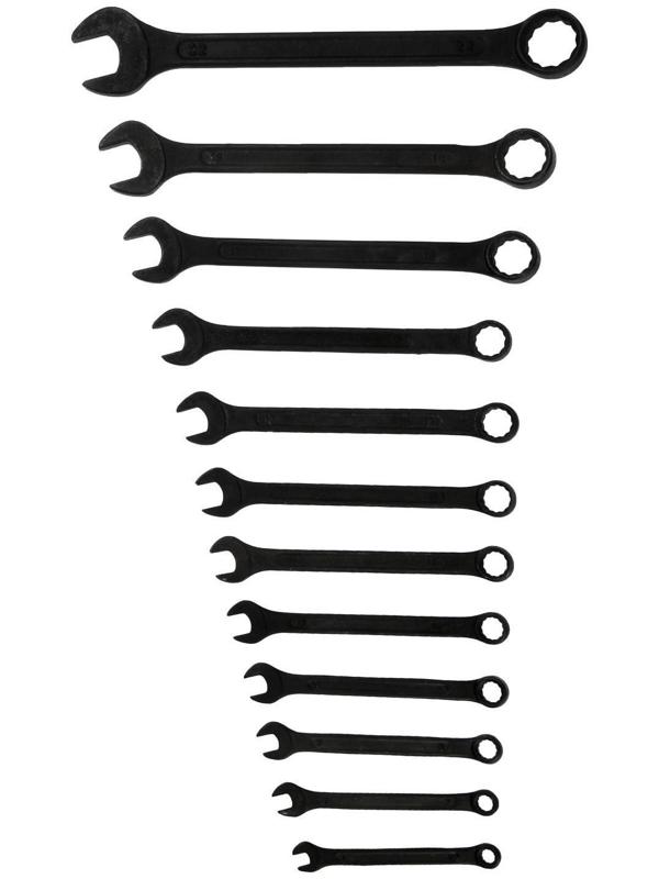 Набор ключей комбинированных в сумке ТУНДРА, фосфатированные, 6 - 22 мм, 12 шт.