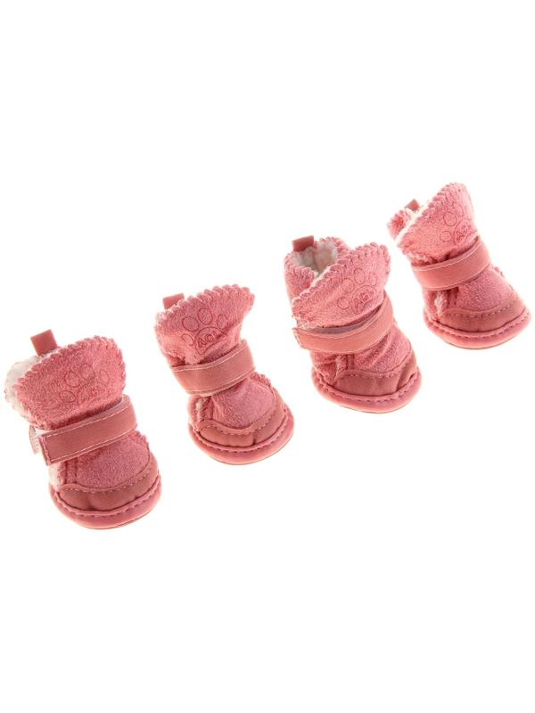 Ботинки Элеганс, набор 4 шт, размер 3 (подошва 5 х 4,2 см) розовые