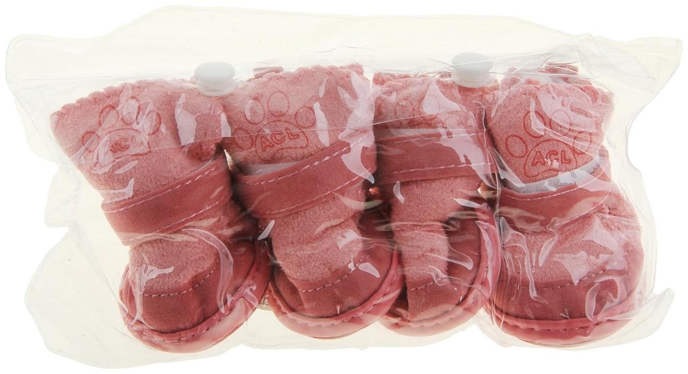 Ботинки Элеганс, набор 4 шт, размер 4 (подошва 5,5 х 4,5 см) розовые