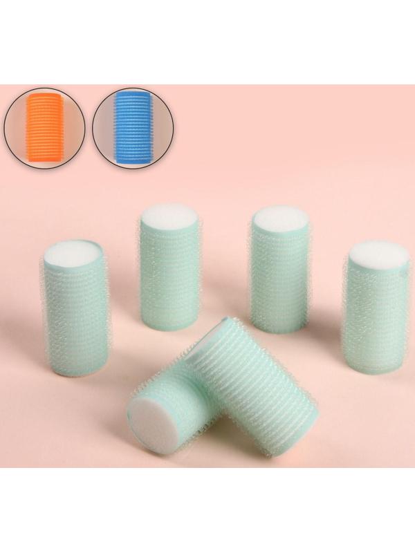 Бигуди «Липучка», d = 3 см, 6 см, 6 шт, цвет МИКС