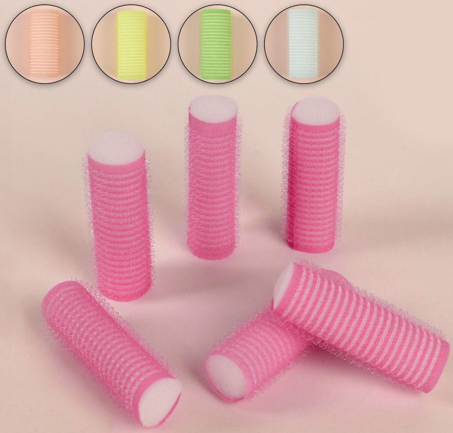 Бигуди «Липучка», d = 2 см, 6 см, 6 шт, цвет МИКС