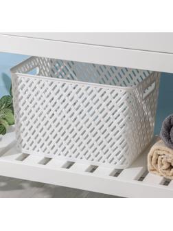 Корзина для хранения «Плетёнка», 34,5×30×22,5 см, цвет белый