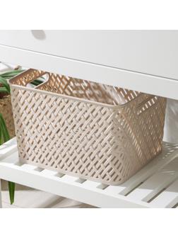 Корзина для хранения «Плетёнка», 35×29×22,5 см, цвет бежевый