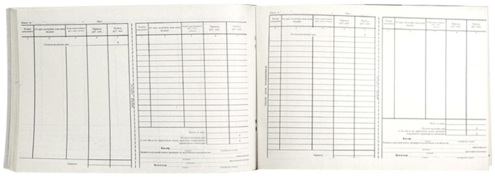 Кассовая книга А4, 96 листов, форма КО-4, горизонтальная, газетный блок