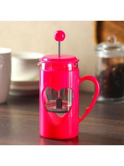 Френч-пресс Доляна «Комплимент», 350 мл, цвет малиновый