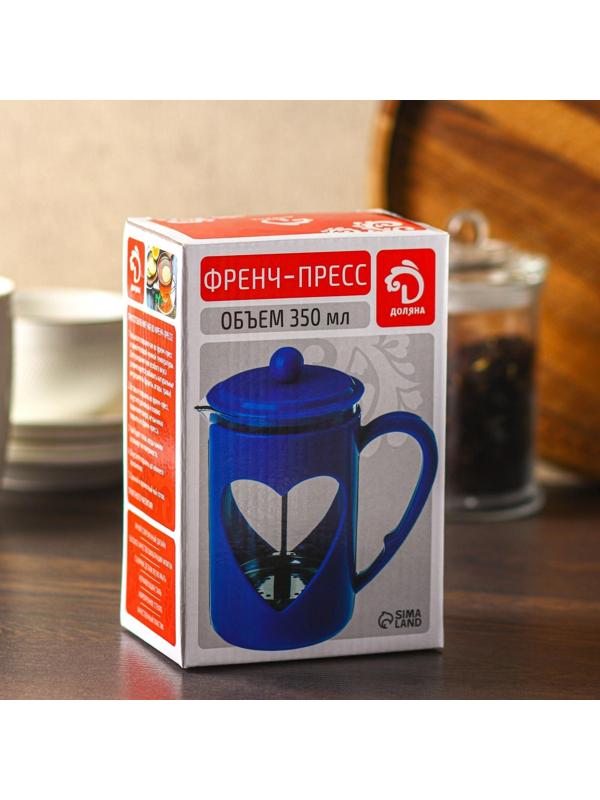 Френч-пресс Доляна «Комплимент», 350 мл, цвет малиновый