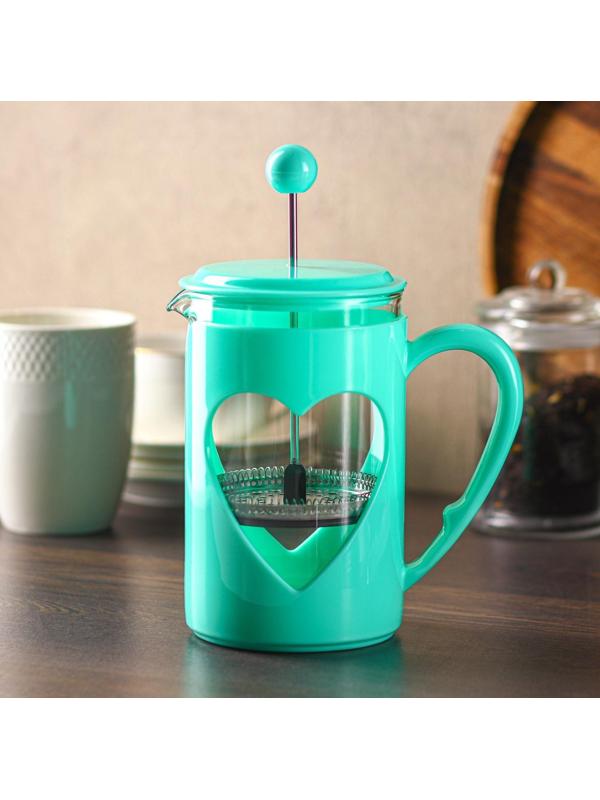 Френч-пресс Доляна «Комплимент», 800 мл, цвет бирюзовый