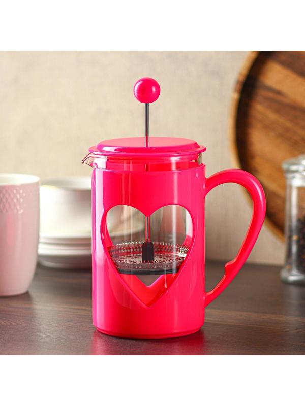 Френч-пресс Доляна «Комплимент», 800 мл, цвет малиновый