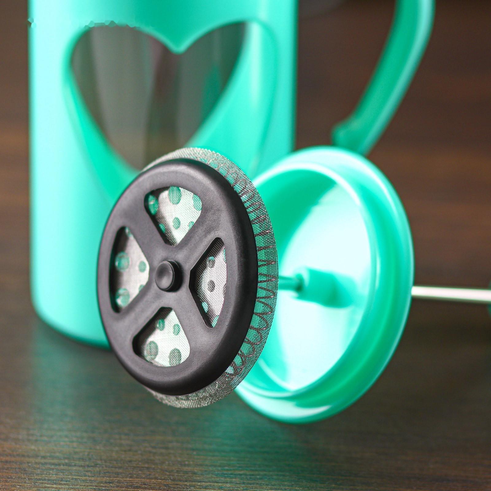 Френч-пресс Доляна «Комплимент», 350 мл, цвет бирюзовый